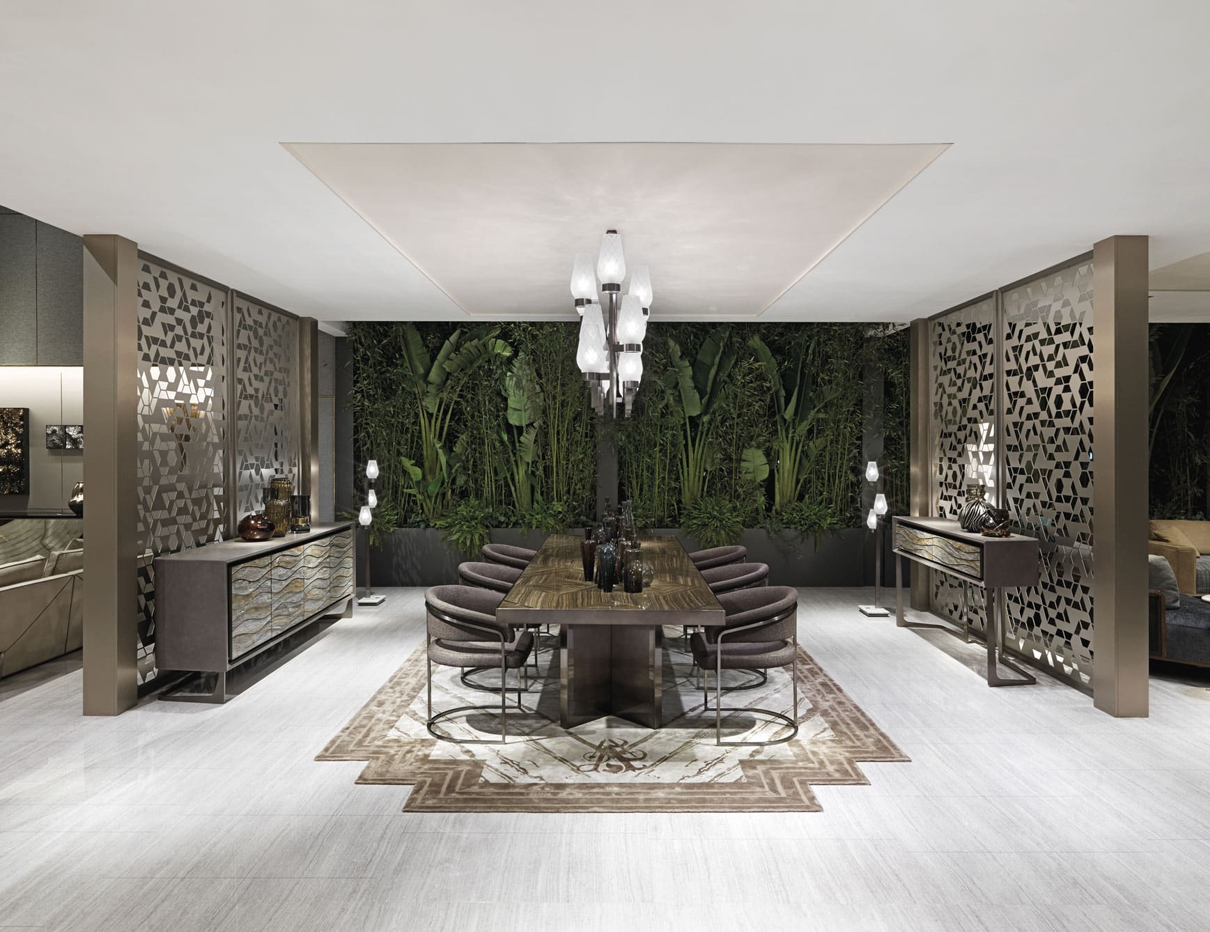 Revenge Dining Room modern luxury table with brown Magic Brown marble